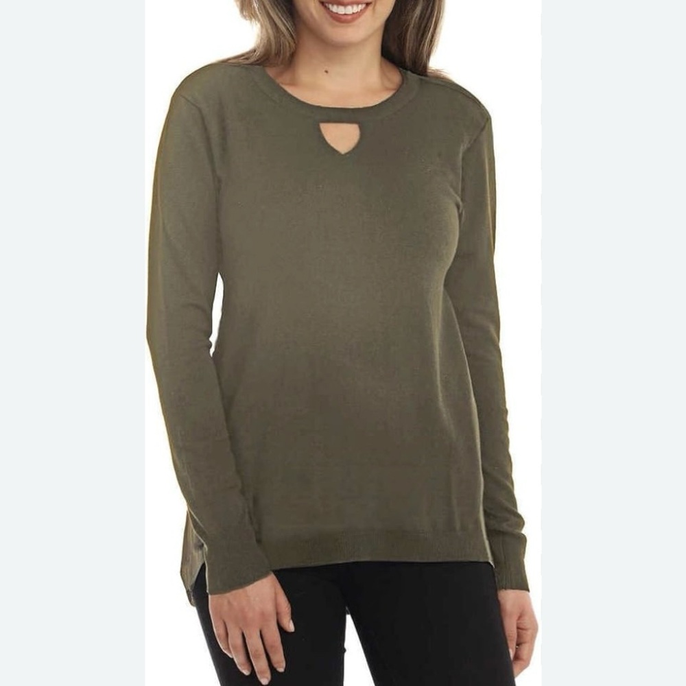 NWOT ‘ONE A’ Long-Sleeve Keyhole Knit Top